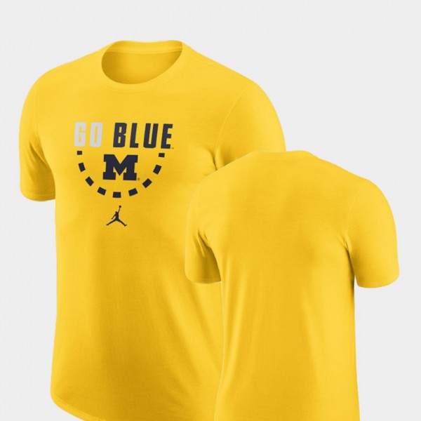University of Michigan Mens T-Shirt Maize NCAA Basketball Team