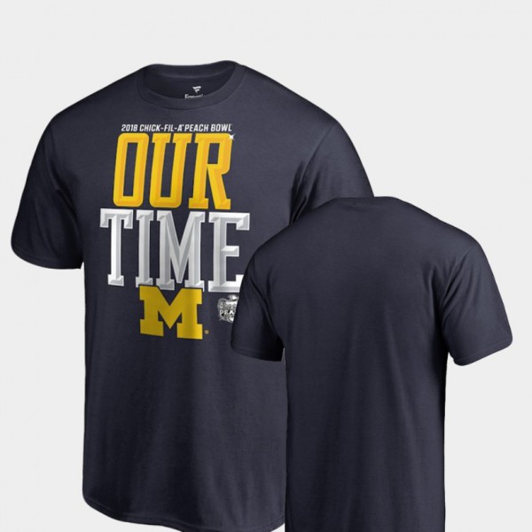 University of Michigan Mens T-Shirt Navy Official 2018 Peach Bowl Bound Counter Big & Tall